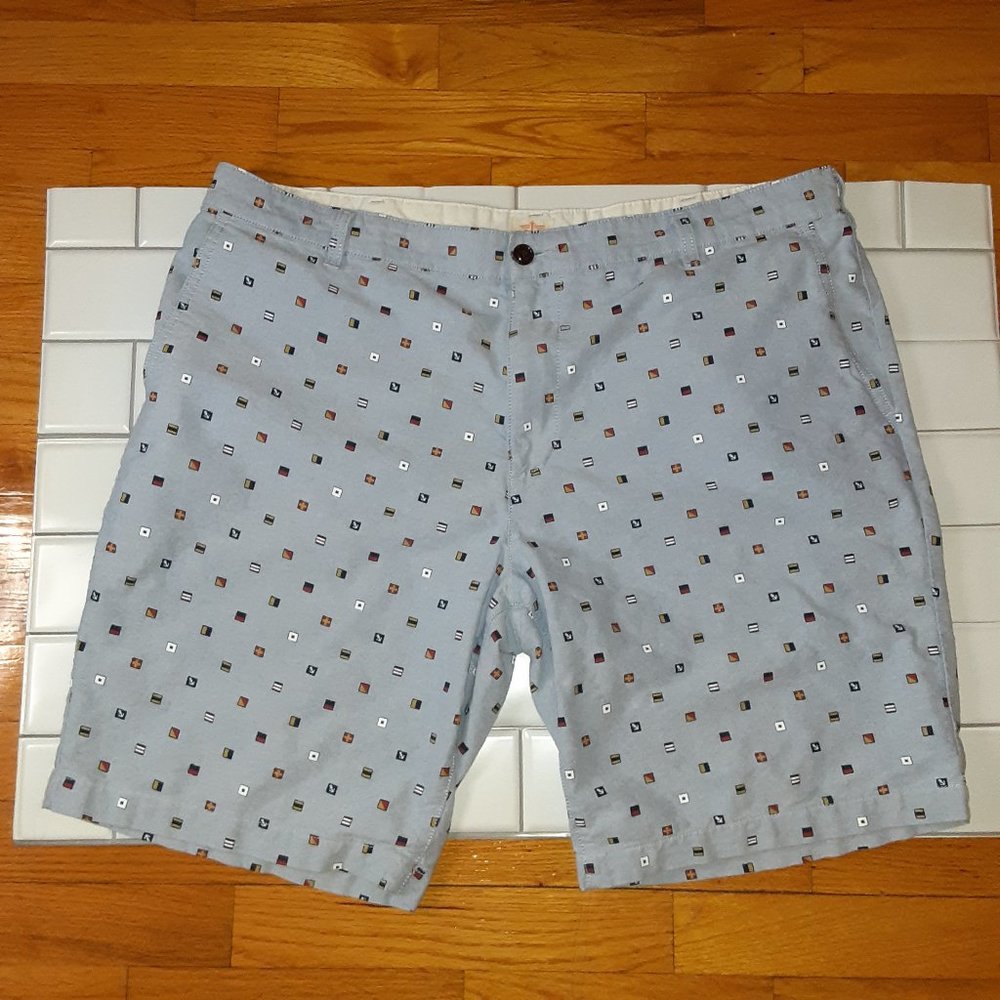 Dockers Casual Shorts - Blue with Nautical Ship Flags - Men's Size 40 XL